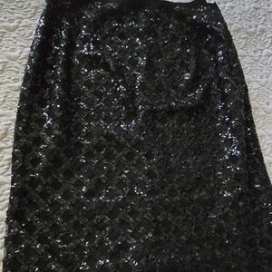 Elegant Black Sequin Skirt